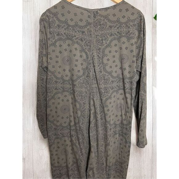 Anthropologie t.la Lounge Paisley Bandana Patchwork Button Up One Piece Jumpsuit - Picture 7 of 9